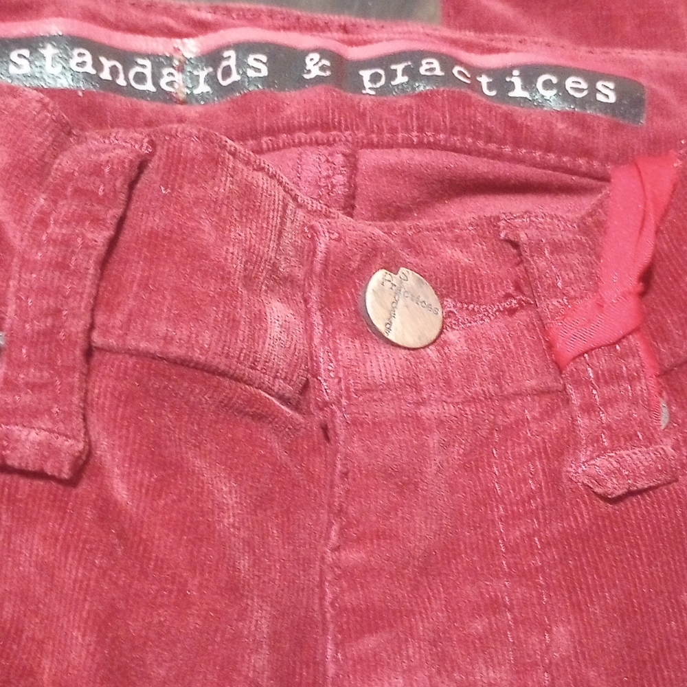 2 For $10 Burgundy Corduroy Standards & Practices Pants Kohl's - Picture 4 of 6